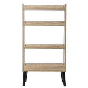 Safavieh Berritza Four Shelf Rubberwood Bookcase Midcentury Spindle Legs Living Room Display HZ1223438