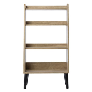 Safavieh Berritza Four Shelf Rubberwood Bookcase Midcentury Spindle Legs Living Room Display HZ1223438
