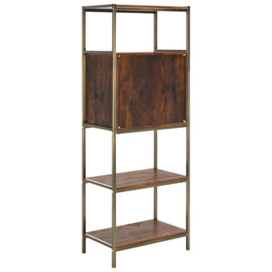 Safavieh Dayforth Tall Bar Cabinet With Mirror Accents Iron Frame Espresso Entertaining Storage ESPRESSO HZ1272841