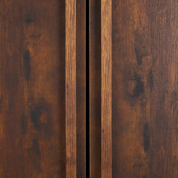 Safavieh Dayforth Tall Bar Cabinet With Mirror Accents Iron Frame Espresso Entertaining Storage ESPRESSO HZ1272841