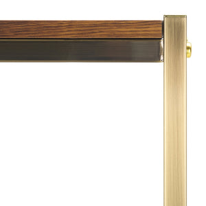 Safavieh Dayforth Tall Bar Cabinet With Mirror Accents Iron Frame Espresso Entertaining Storage ESPRESSO HZ1272841