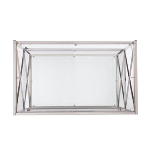 Safavieh Maxton Rolling Bar Cart With Tempered Glass Shelves And Iron Frame For Modern Entertaining CHARCOAL HZ2040