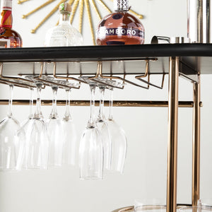 Safavieh Dagney Modern Bar Table With Stemware Racks Open Shelving And Iron Frame For Small Spaces HZ2053