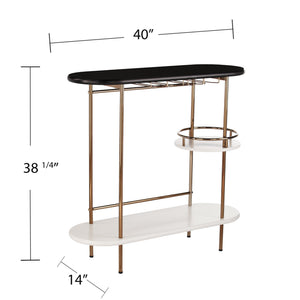 Safavieh Dagney Modern Bar Table With Stemware Racks Open Shelving And Iron Frame For Small Spaces HZ2053