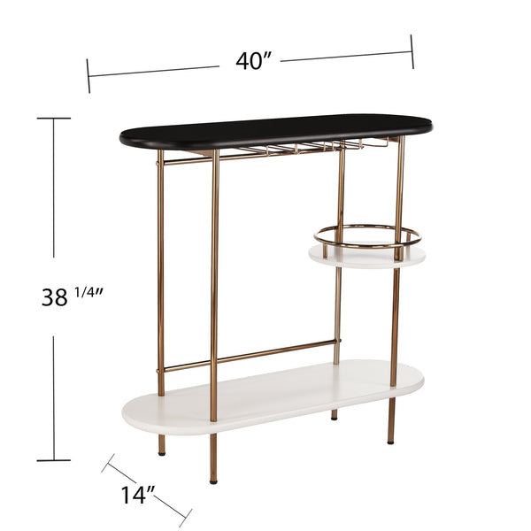 Safavieh Dagney Modern Bar Table With Stemware Racks Open Shelving And Iron Frame For Small Spaces HZ2053