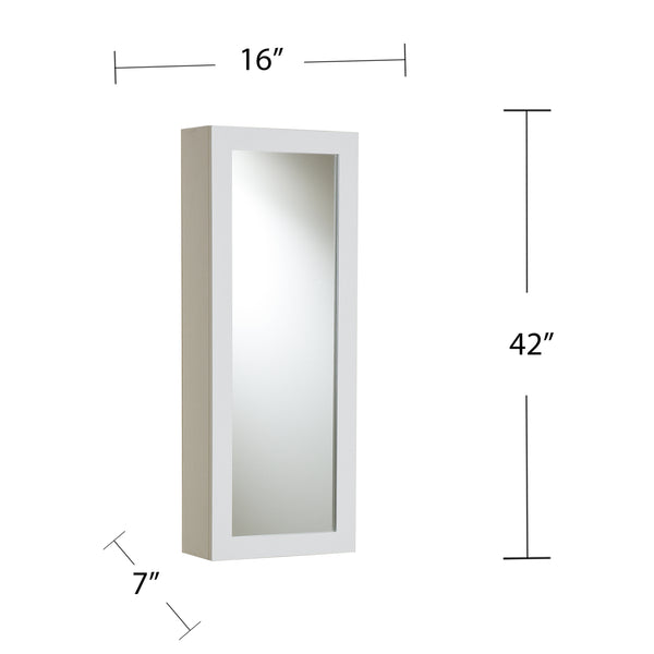 Safavieh Rowden Mirrored Cabinet Ironing Center With Fold Out Board And Interior Shelved Storage HZ3480