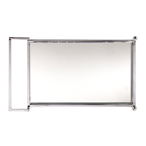 Safavieh Ivers Mirrored Glass Bar Cart With Iron Frame Stemware Racks And Locking Casters HZ3586