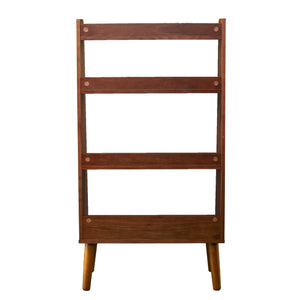 Safavieh Berritza Walnut Veneer Midcentury Bookshelf With Spindle Legs For Office Or Living Room HZ4052