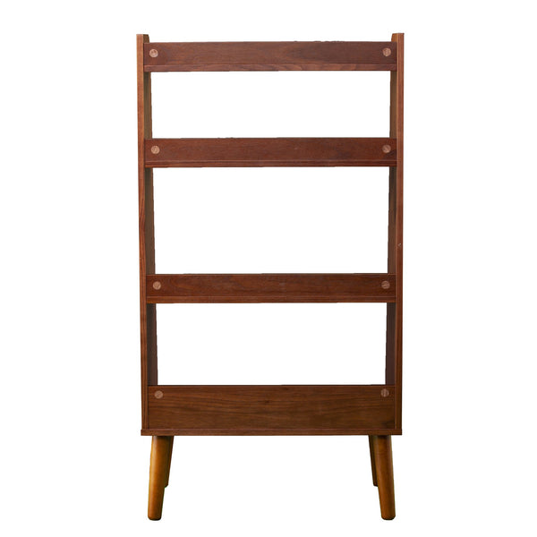 Safavieh Berritza Walnut Veneer Midcentury Bookshelf With Spindle Legs For Office Or Living Room HZ4052