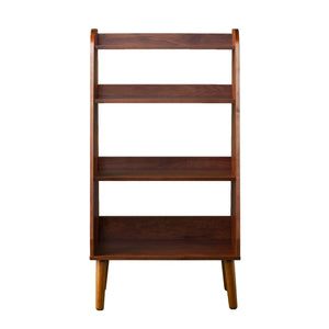 Safavieh Berritza Walnut Veneer Midcentury Bookshelf With Spindle Legs For Office Or Living Room HZ4052