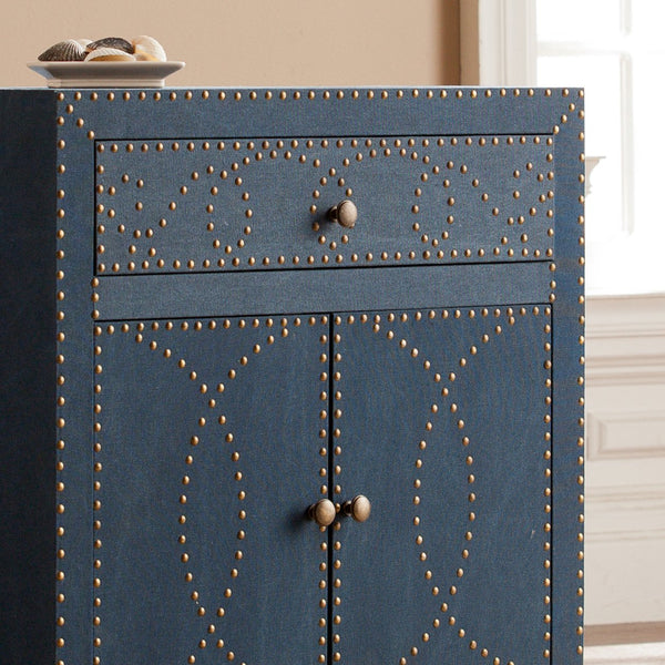 Safavieh Florian Upholstered Storage Cabinet With Nailhead Trim For Entryway Or Dining Room HZ5925