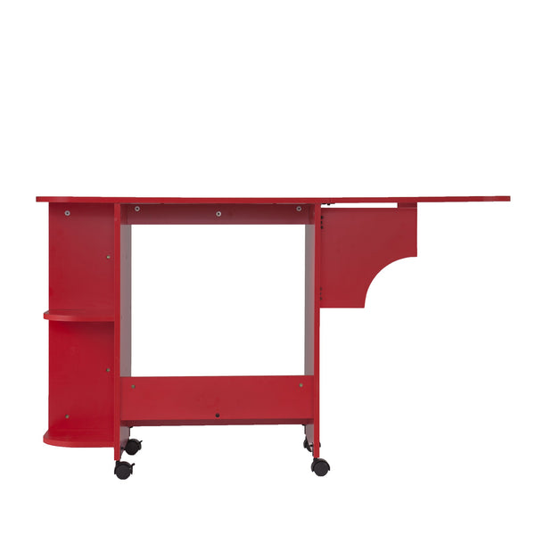 Safavieh Stradville Expandable Rolling Craft Table With Storage Shelves For Sewing Rooms HZ7665
