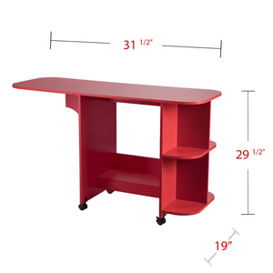 Safavieh Stradville Expandable Rolling Craft Table With Storage Shelves For Sewing Rooms HZ7665