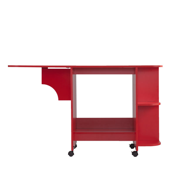 Safavieh Stradville Expandable Rolling Craft Table With Storage Shelves For Sewing Rooms HZ7665