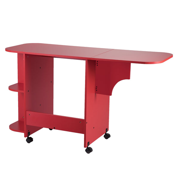 Safavieh Stradville Expandable Rolling Craft Table With Storage Shelves For Sewing Rooms HZ7665