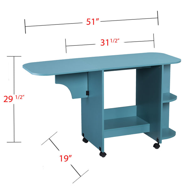 Safavieh Stradville Rolling Craft Station With Expandable Worktop And Four Side Storage Shelves HZ8665