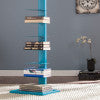 Safavieh Stewartby Spine Tower Shelf Slim Iron Frame 12 Vertical Storage For Small Spaces CYAN HZ9491
