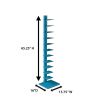 Safavieh Stewartby Spine Tower Shelf Slim Iron Frame 12 Vertical Storage For Small Spaces CYAN HZ9491