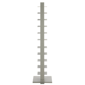 Safavieh Stewartby Spine Tower Shelf Slim Iron Frame 12 Vertical Storage For Small Spaces GREY HZ9495