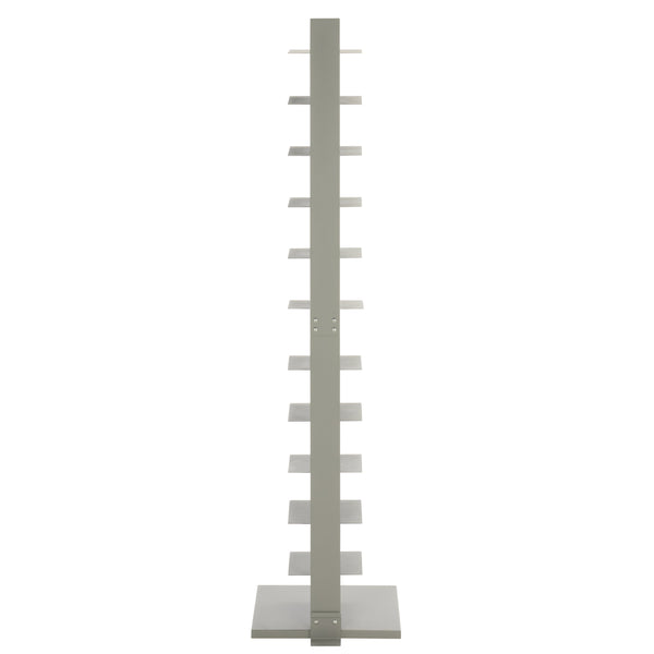 Safavieh Stewartby Spine Tower Shelf Slim Iron Frame 12 Vertical Storage For Small Spaces GREY HZ9495
