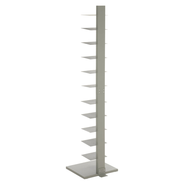 Safavieh Stewartby Spine Tower Shelf Slim Iron Frame 12 Vertical Storage For Small Spaces GREY HZ9495