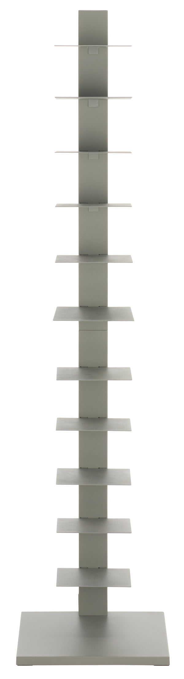 Safavieh Stewartby Spine Tower Shelf Slim Iron Frame 12 Vertical Storage For Small Spaces GREY HZ9495
