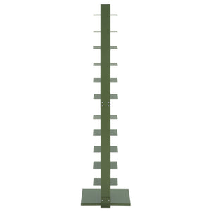 Safavieh Stewartby Spine Tower Shelf Slim Iron Frame 12 Vertical Storage For Small Spaces GARDEN GREEN HZ9496
