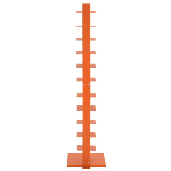 Safavieh Stewartby Spine Tower Shelf Slim Iron Frame 12 Vertical Storage For Small Spaces ORANGE HZ9497