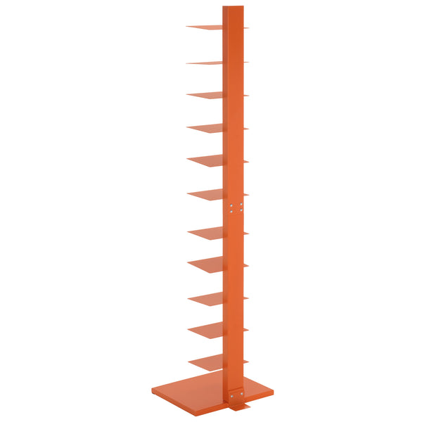 Safavieh Stewartby Spine Tower Shelf Slim Iron Frame 12 Vertical Storage For Small Spaces ORANGE HZ9497