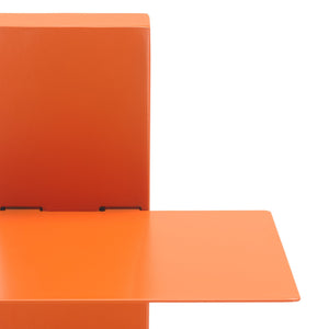 Safavieh Stewartby Spine Tower Shelf Slim Iron Frame 12 Vertical Storage For Small Spaces ORANGE HZ9497