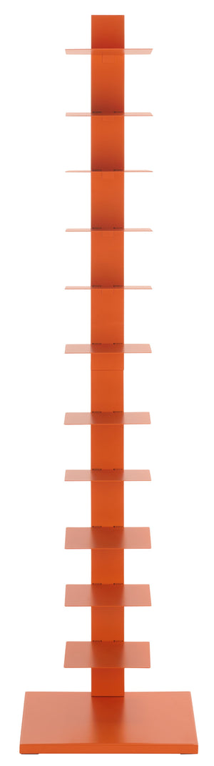 Safavieh Stewartby Spine Tower Shelf Slim Iron Frame 12 Vertical Storage For Small Spaces ORANGE HZ9497