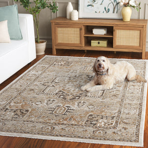 Safavieh Hazel Area Rug - Luxurious Transitional Design For Enhanced Style And Comfort In Any Space Beige ,Brown 50% Polyester,50% Polypropylene Hzl500b-8