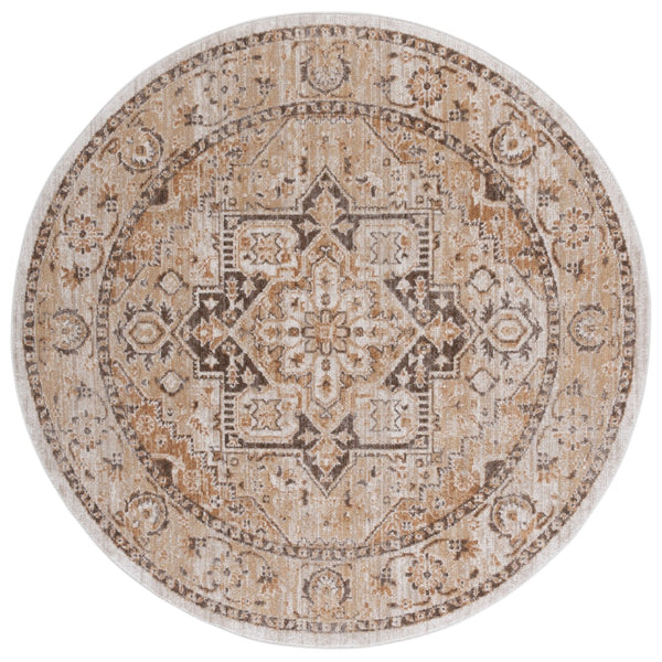 Safavieh Hazel Area Rug - Luxurious Transitional Design For Enhanced Style And Comfort In Any Space Beige ,Brown 50% Polyester,50% Polypropylene Hzl500b-8