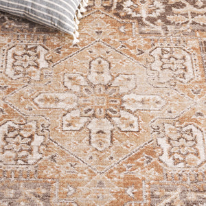 Safavieh Hazel Transitional Area Rug Runner - Elegant Turkish Design For Sophisticated Home Decor & Comfort Gold ,Brown 50% Polyester,50% Polypropylene Hzl500d-5