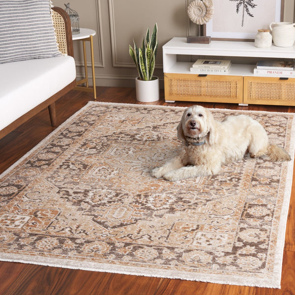 Safavieh Hazel Area Rug - Luxurious Transitional Design For Enhanced Style And Comfort In Any Space Gold ,Brown 50% Polyester,50% Polypropylene Hzl500d-4