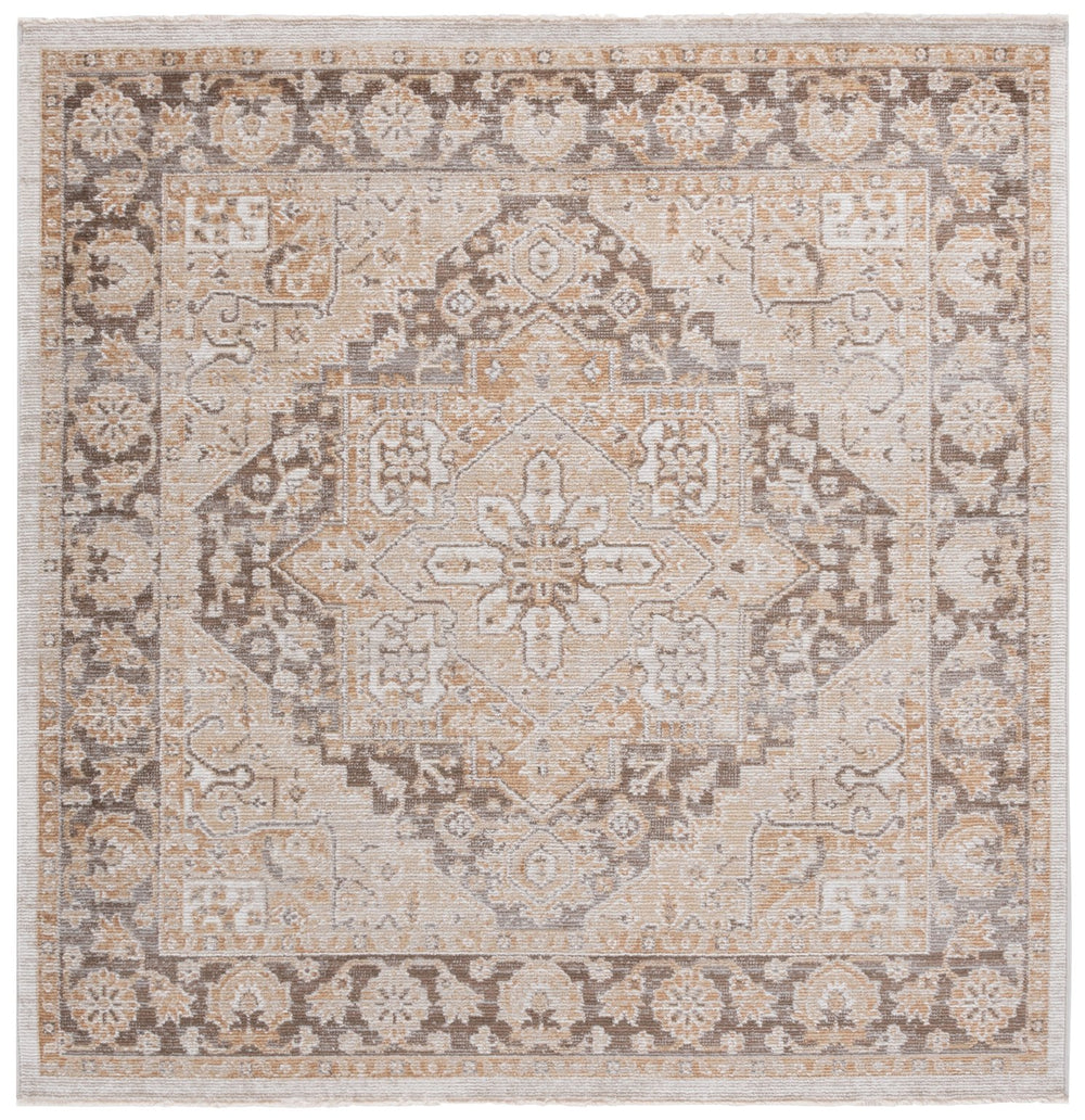 Safavieh Hazel Transitional Area Rug Runner - Elegant Turkish Design For Sophisticated Home Decor & Comfort Gold ,Brown 50% Polyester,50% Polypropylene Hzl500d-6sq