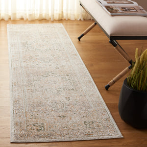 Safavieh Hazel Transitional Area Rug Runner - Elegant Turkish Design For Sophisticated Home Decor & Comfort Taupe ,Green 50% Polyester,50% Polypropylene Hzl500e-28