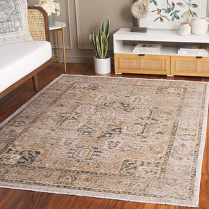 Safavieh Hazel Area Rug - Luxurious Transitional Design For Enhanced Style And Comfort In Any Space Taupe ,Green 50% Polyester,50% Polypropylene Hzl500e-9