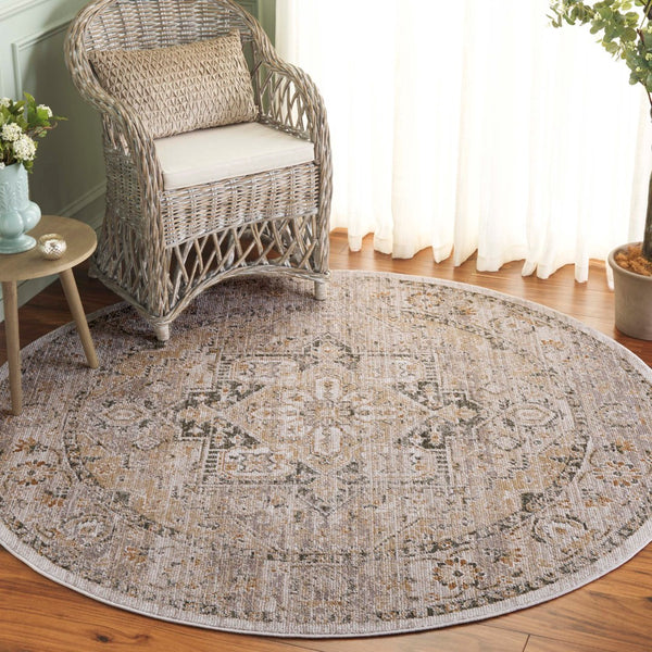 Safavieh Hazel Area Rug - Luxurious Transitional Design For Enhanced Style And Comfort In Any Space Taupe ,Green 50% Polyester,50% Polypropylene Hzl500e-9
