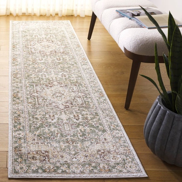 Safavieh Hazel Area Rug - Luxurious Transitional Design For Enhanced Style And Comfort In Any Space Green ,Brown 50% Polyester,50% Polypropylene Hzl500y-4