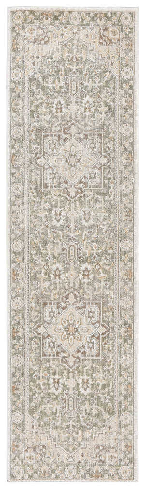 Safavieh Hazel Transitional Area Rug Runner - Elegant Turkish Design For Sophisticated Home Decor & Comfort Green ,Brown 50% Polyester,50% Polypropylene Hzl500y-28