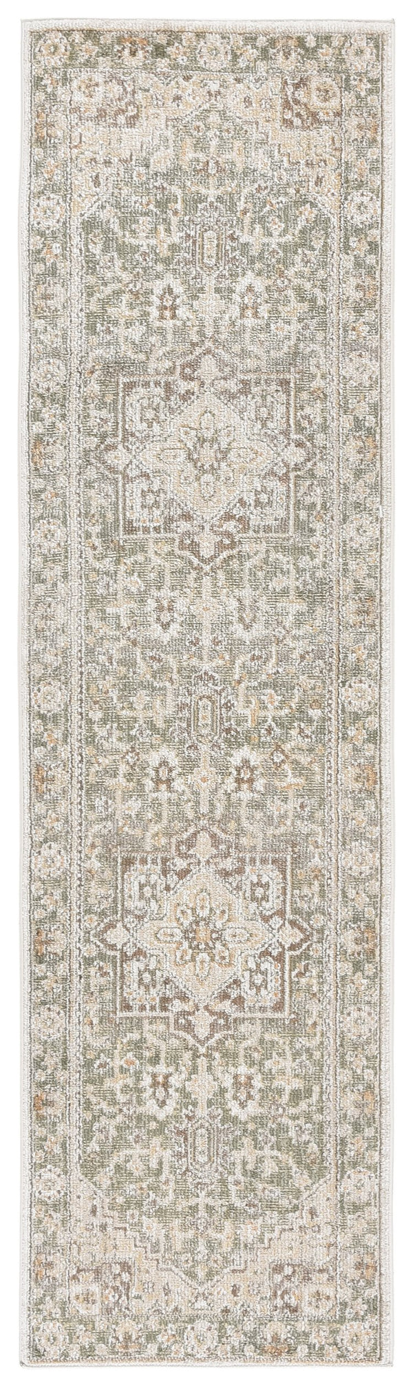 Safavieh Hazel Transitional Area Rug Runner - Elegant Turkish Design For Sophisticated Home Decor & Comfort Green ,Brown 50% Polyester,50% Polypropylene Hzl500y-28