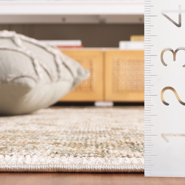 Safavieh Hazel Area Rug - Luxurious Transitional Design For Enhanced Style And Comfort In Any Space Green ,Brown 50% Polyester,50% Polypropylene Hzl500y-4