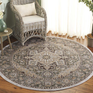 Safavieh Hazel Transitional Area Rug Runner - Elegant Turkish Design For Sophisticated Home Decor & Comfort Green ,Brown 50% Polyester,50% Polypropylene Hzl500y-6r