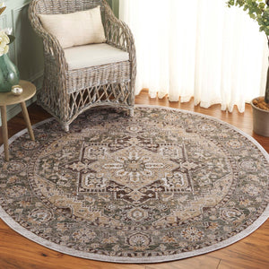 Safavieh Hazel Area Rug - Luxurious Transitional Design For Enhanced Style And Comfort In Any Space Green ,Brown 50% Polyester,50% Polypropylene Hzl500y-4