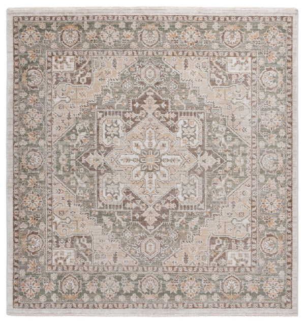 Safavieh Hazel Transitional Area Rug Runner - Elegant Turkish Design For Sophisticated Home Decor & Comfort Green ,Brown 50% Polyester,50% Polypropylene Hzl500y-6sq