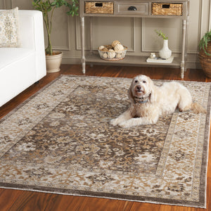Safavieh Hazel Transitional Area Rug - Elegant Brown And Ivory Design, Durable Power Loomed Turkish Craftsmanship Brown ,Ivory 50% Polyester,50% Polypropylene Hzl502t-5