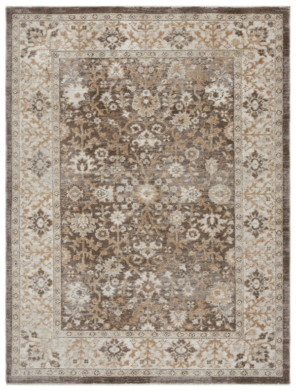 Safavieh Hazel Elegant Transitional Area Rug With Botanical Motifs - Luxurious Comfort For Any Space Brown ,Ivory 50% Polyester,50% Polypropylene Hzl502t-4