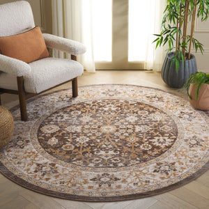 Safavieh Hazel Elegant Transitional Area Rug With Botanical Motifs - Luxurious Comfort For Any Space Brown ,Ivory 50% Polyester,50% Polypropylene Hzl502t-4
