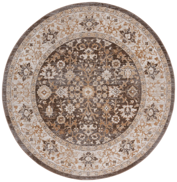 Safavieh Hazel Transitional Area Rug - Elegant Brown And Ivory Design, Durable Power Loomed Turkish Craftsmanship Brown ,Ivory 50% Polyester,50% Polypropylene Hzl502t-6r